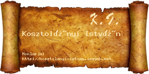 Kosztolányi István névjegykártya